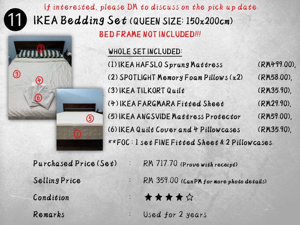 IKEA Bedding Set, Furniture & Home Living, Furniture, Bed Frames