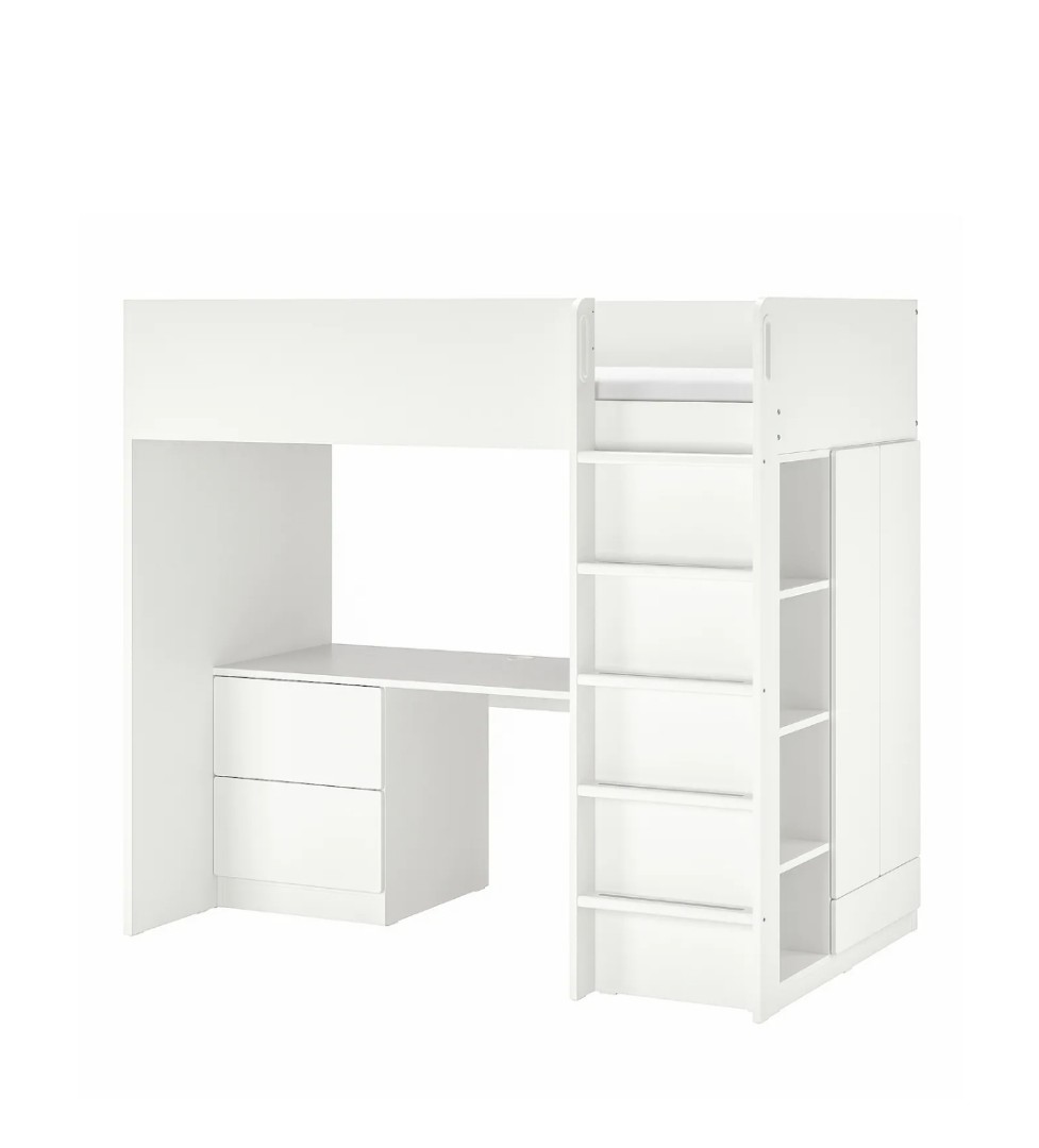 Ikea Loft Bed White With Desk 3, Ikea Loft Bed Weight Limit