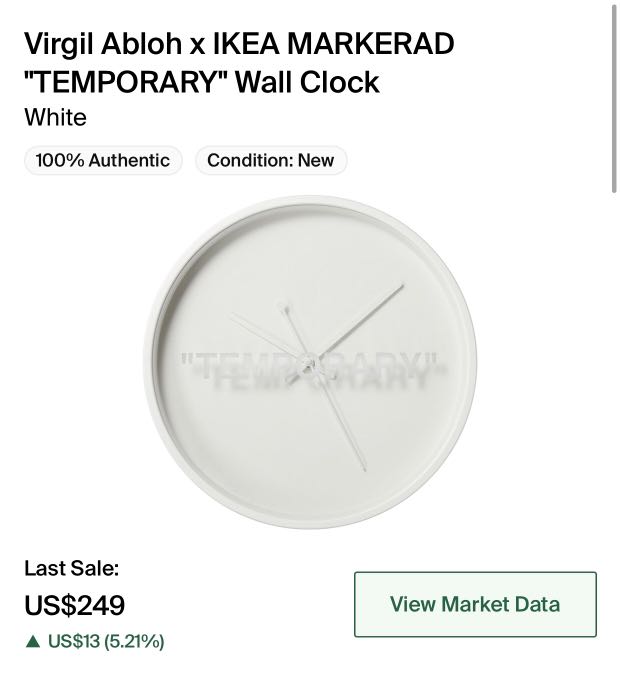 Ikea markerad Virgil Abloh clock , Furniture & Home Living, Home