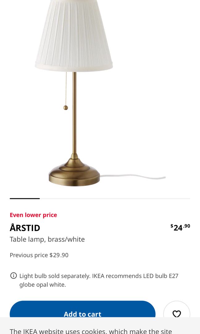 Ikea Table Lamp Furniture Home, Ikea Arstid Brass Table Lamp