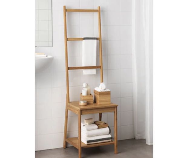 Ikea Towel Rack (wooden), Furniture & Home Living, Bathroom & Kitchen Fixtures on Carousell