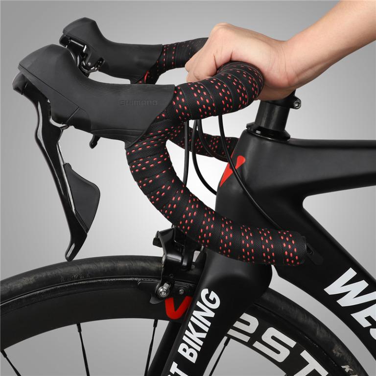 WEST BIKING 2pcs Handlebar Tape Bike Handlebars With Road Bike Silicone Straps Eva Soft Breathable Bicycle Handlebar Straps Fixed Gear Straps I.294200200