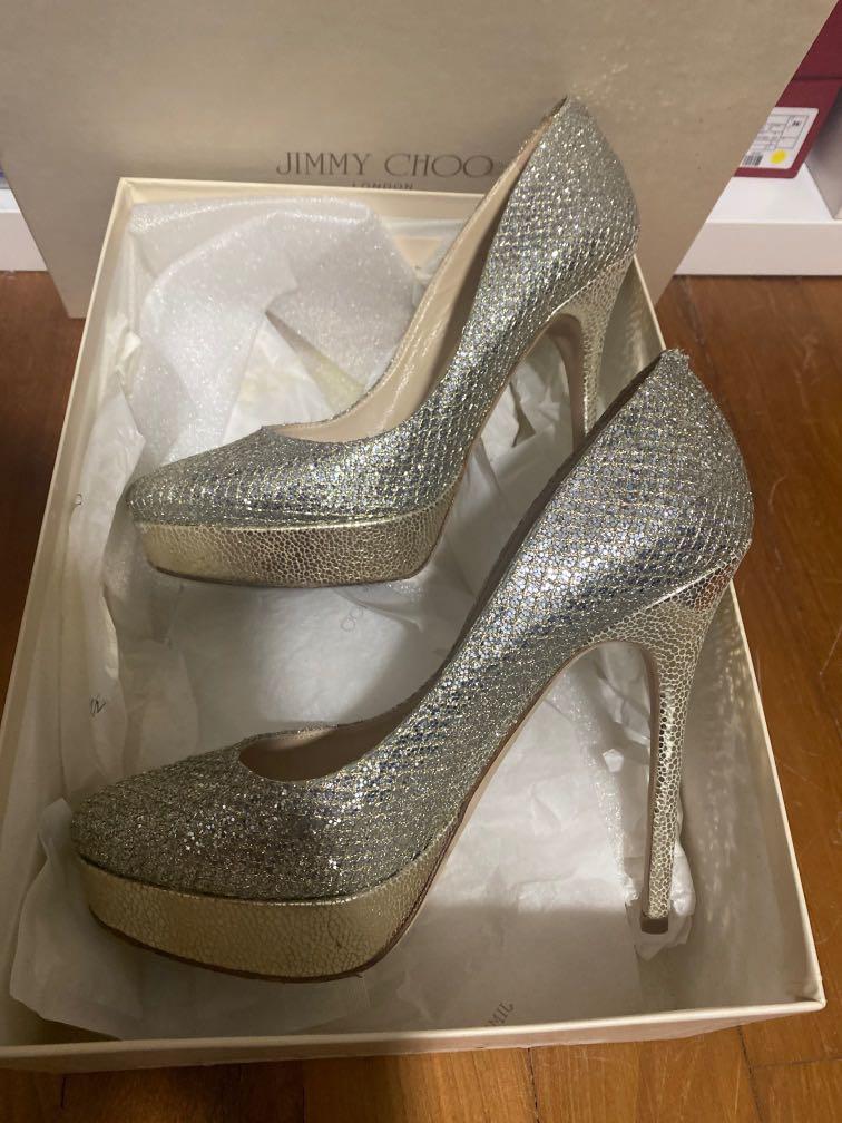 Jimmy Choo Cosmic Champagne Glitter Size 37 Luxury Sneakers Footwear on Carousell