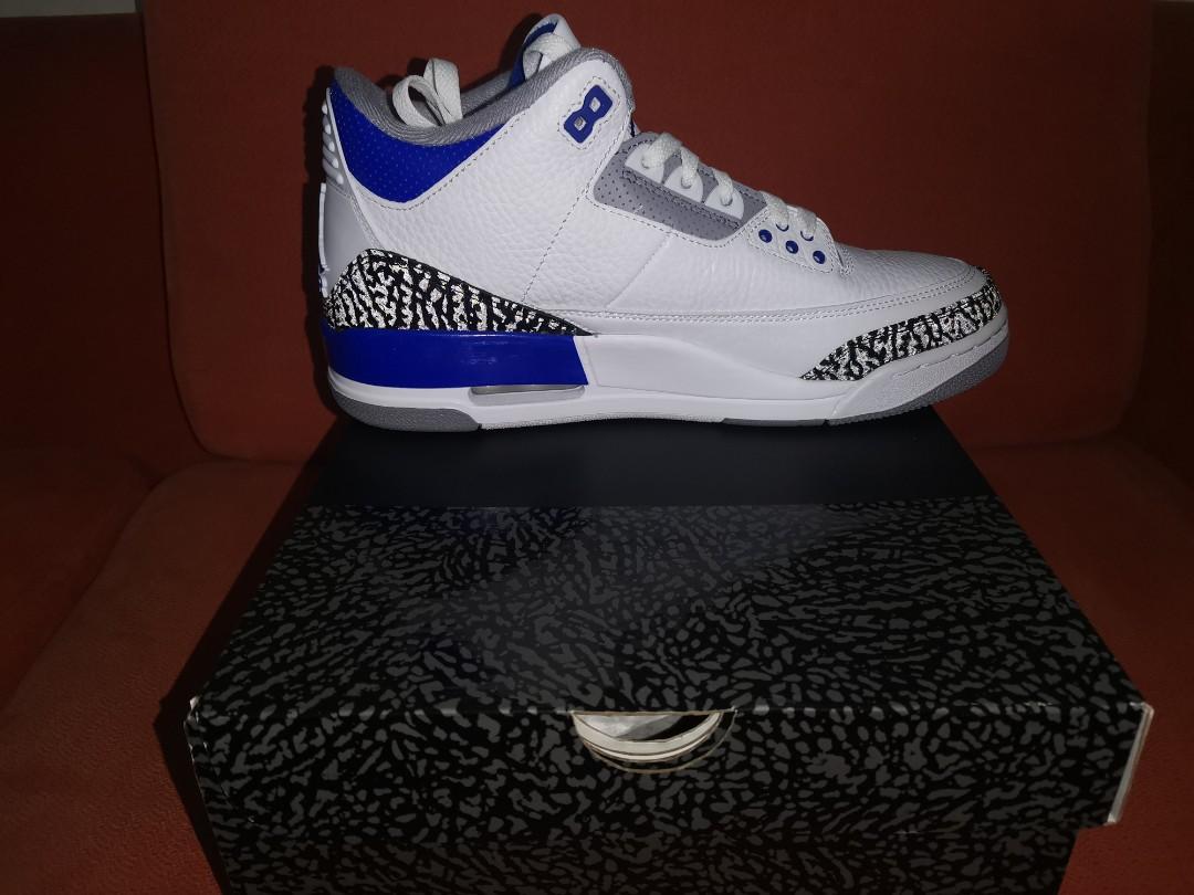Jordan 3 Racer Blue size 9US (Category: Sneakers) located in Lapu Lapu. Submitted by nervecloset (Listing ID 1134725195, Image 3). Description: Jordan 3 Racer Blue size 9US 8UK 42.5EU BDNS Complete with box 13500 + sf.
