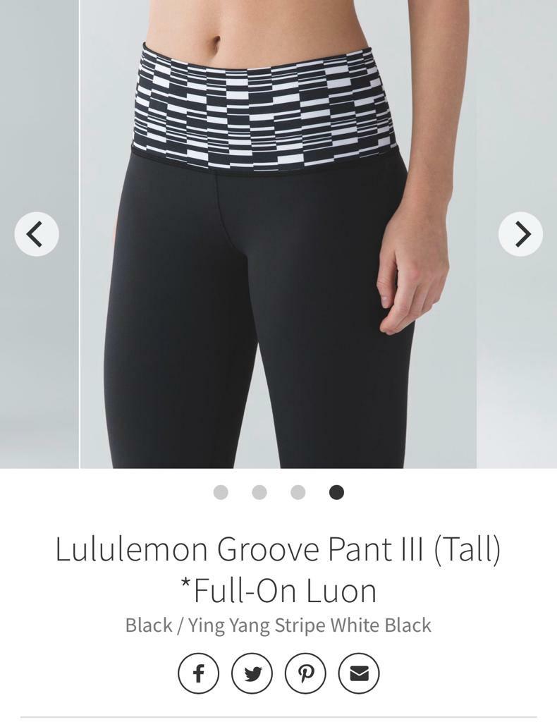 Lululemon Leggings Groove Crop Pant Reversible Size 6 Black Luon