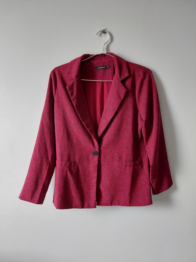Red blazer cheap short set