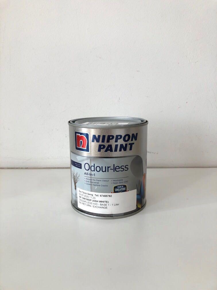 Nippon Paint Odourless 1 L Ash White, Furniture & Home Living, Home