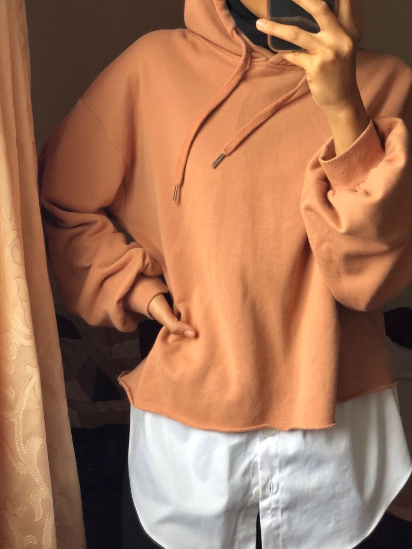 Sweater hoodie crop top on sale