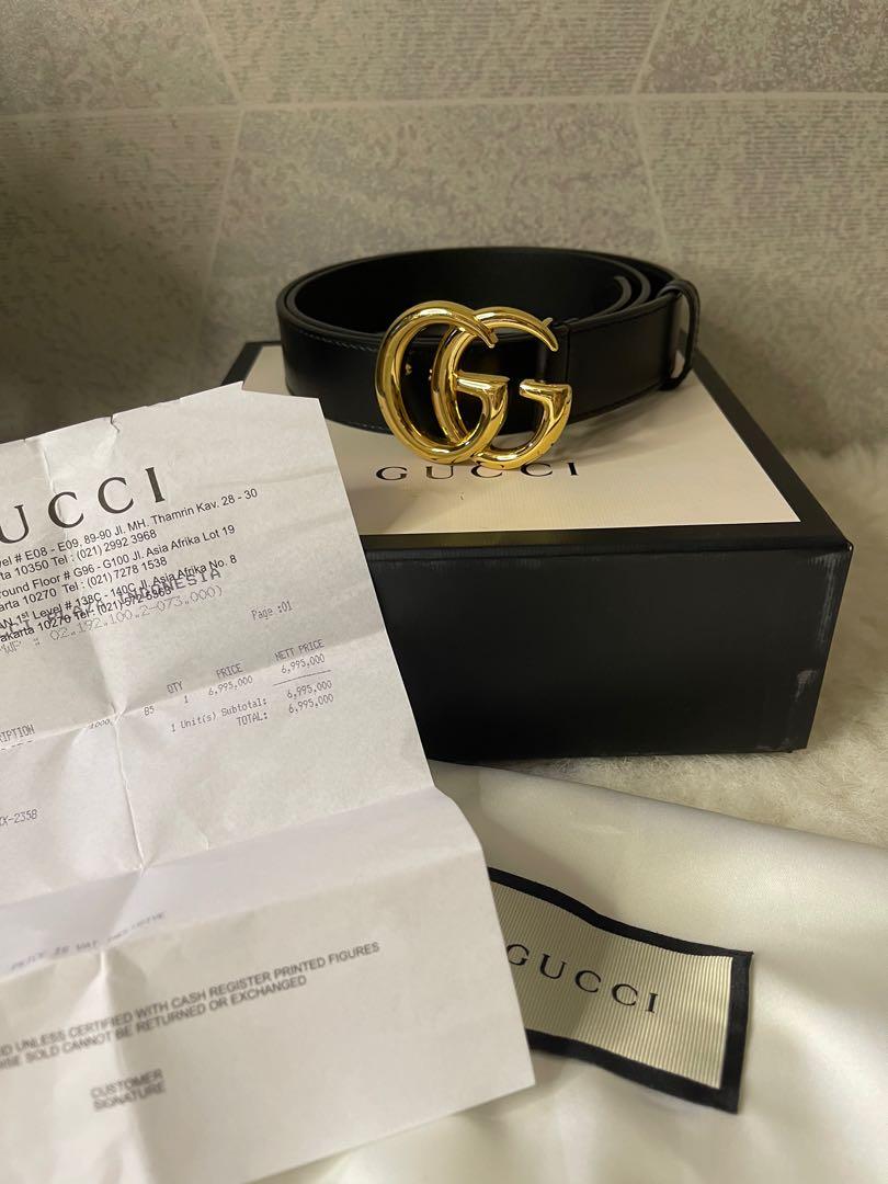 PL LIKE NEW GUCCI BELT 4cm auth, Fesyen 