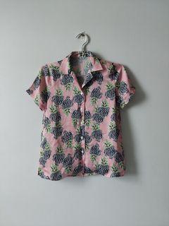 POMELO Pineapple Print Shirt (Pink)