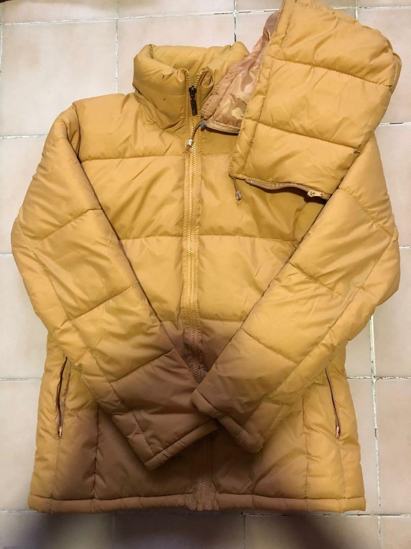 mustard yellow winter jacket