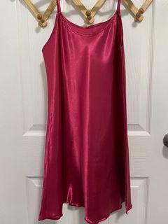 Red Silk Slip Dress