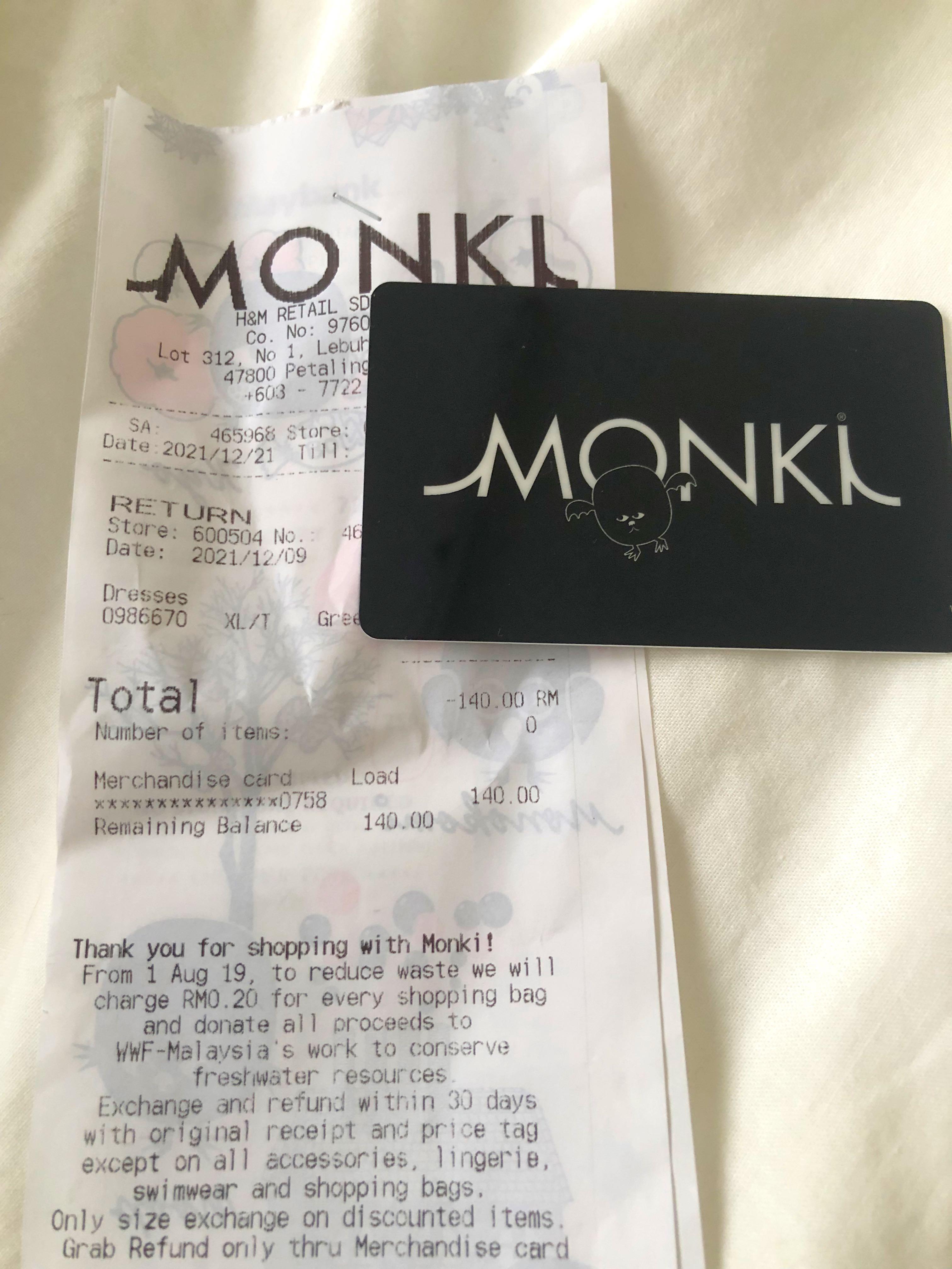 RM140 Monki Gift Card, Tickets & Vouchers, Store Credits on ...