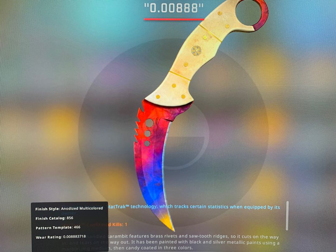 Talon Knife Marble Fade Fire And Ice Talon marble fade Stattrek Factory New (0.00888) csgo , Video Gaming