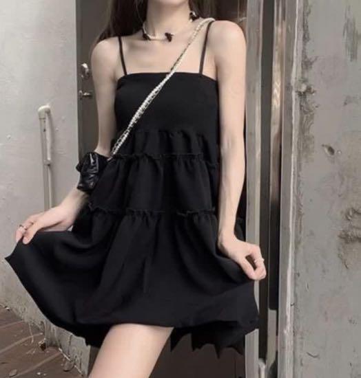 Spaghetti strap babydoll dress top