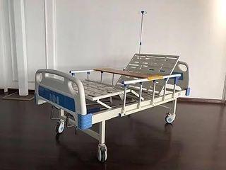 Two Crank Hospital Bed with mattress and iv pole