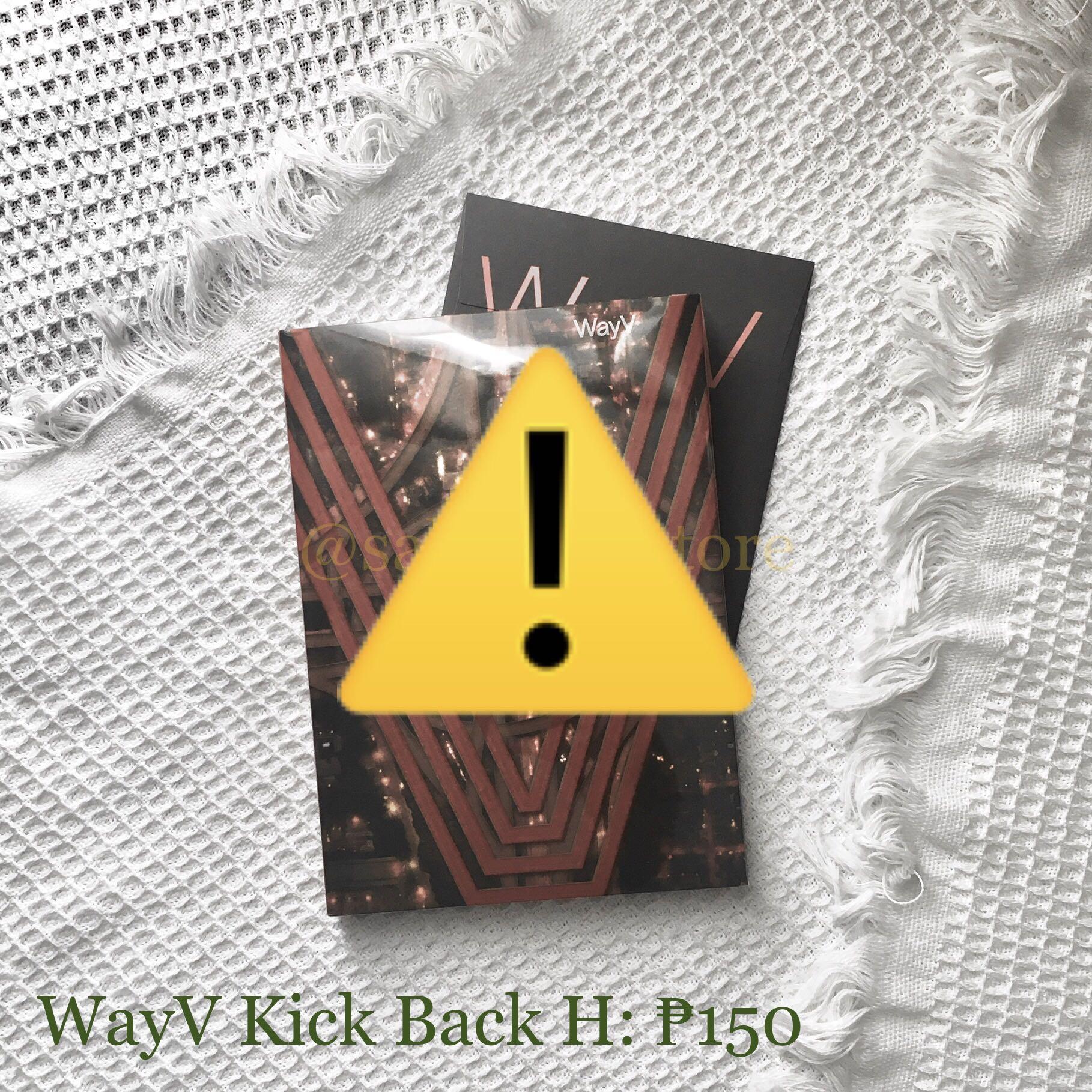 WayV Kick Back Unsealed Album (Category: CDs & DVDs) located in Cavite. Submitted by sallysallystore (Listing ID 1131654454, Image 2). Description: 🟡 No PC 🟡 w/ random postcard 🟡 Good condition 🟡 DM to buy.