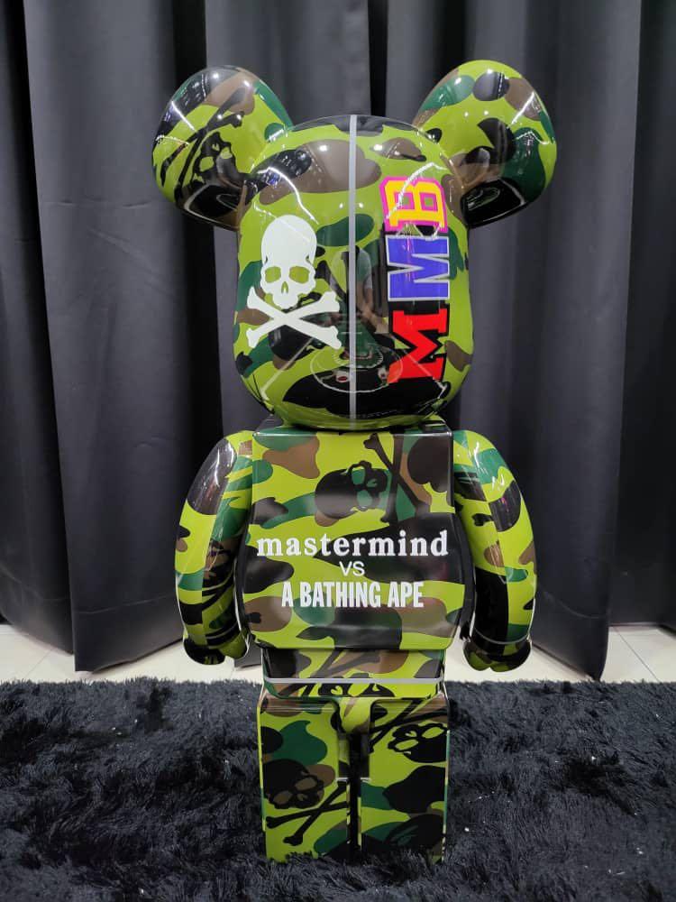 新品mastermind BAPE BE@RBRICK 1000% GREEN Medicom Toy BE@RBRICK Mastermind Bape 1000 Green Bearbrick