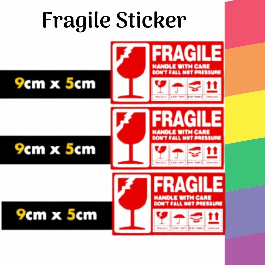 Pcs Fragile Sticker Mudah Pecah Sticker Fragile Label Warning