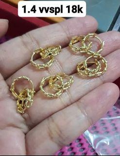 18K Saudi Gold hardware hugger earrings