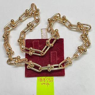 18K Saudi Gold hardware necklace