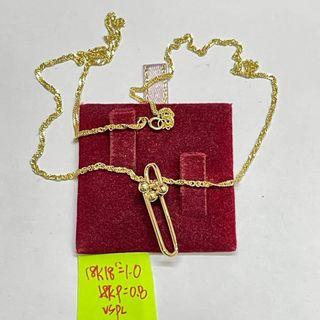 18K Saudi Gold hardware necklace
