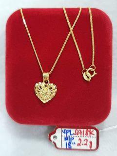 18K Saudi Gold heart  necklace