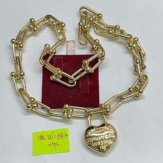 18K Saudi Gold Tiffany and Co hardware necklace