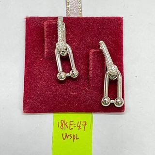 18K Saudi Gold White gold hardware earrings