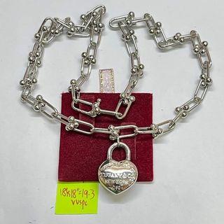 18K Saudi Gold white tiffany hardware necklace