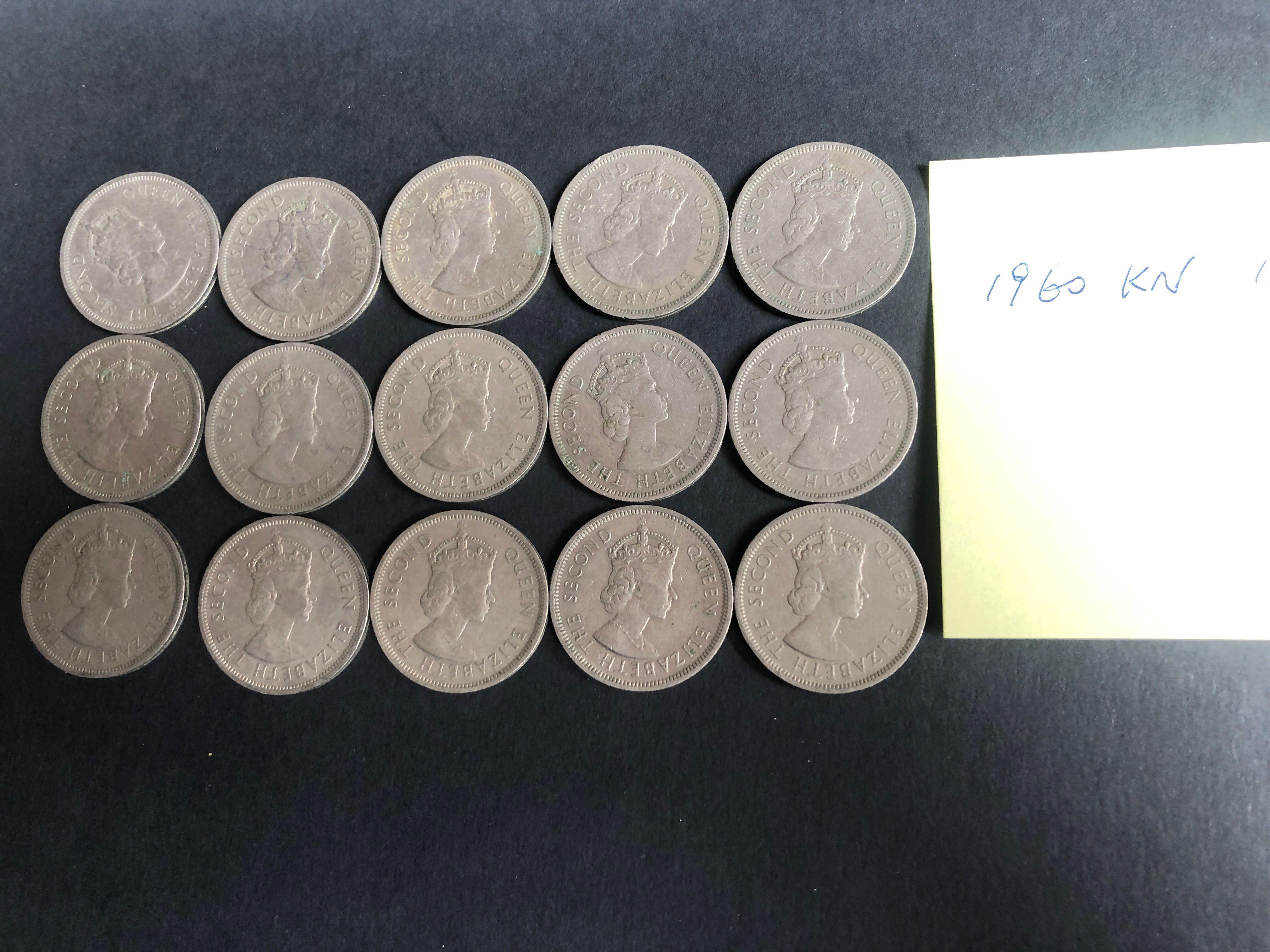 1960kn 幣胆香港英女王大蚊15枚 興趣及遊戲 收藏品及紀念品 錢幣 Carousell