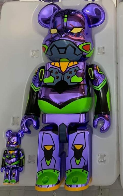 MEDICOM TOY - BE@RBRICK エヴァンゲリオン初号機 CHROME 100% &amp; 400% BE@RBRICK エヴァンゲリオン 初号機(新塗装版) 100％ & 400