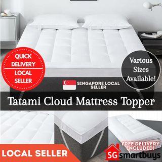 ★ FREE DELIVERY ★ FLUFFY CLOUD TATAMI MATTRESS TOPPER PROTECTOR SOFT PADDED ★