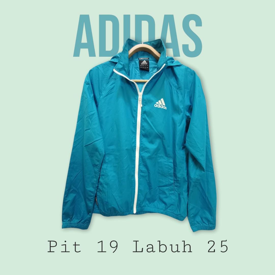Aqua Blue Adidas women s windbreaker Women s Fashion Coats