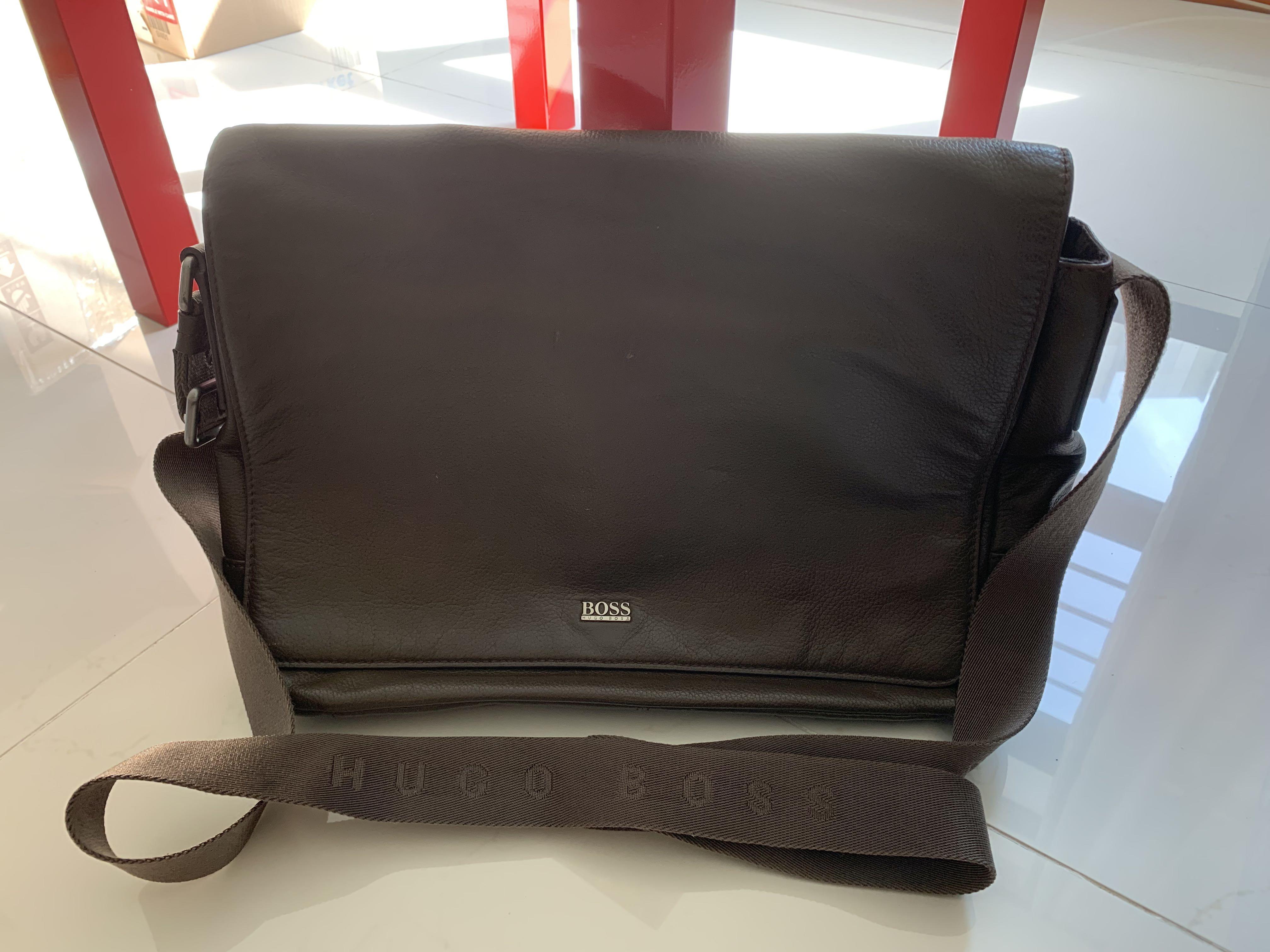 Authentic Hugo Boss Leather Sling Bag, Men's Fashion, Bags, Sling Bags