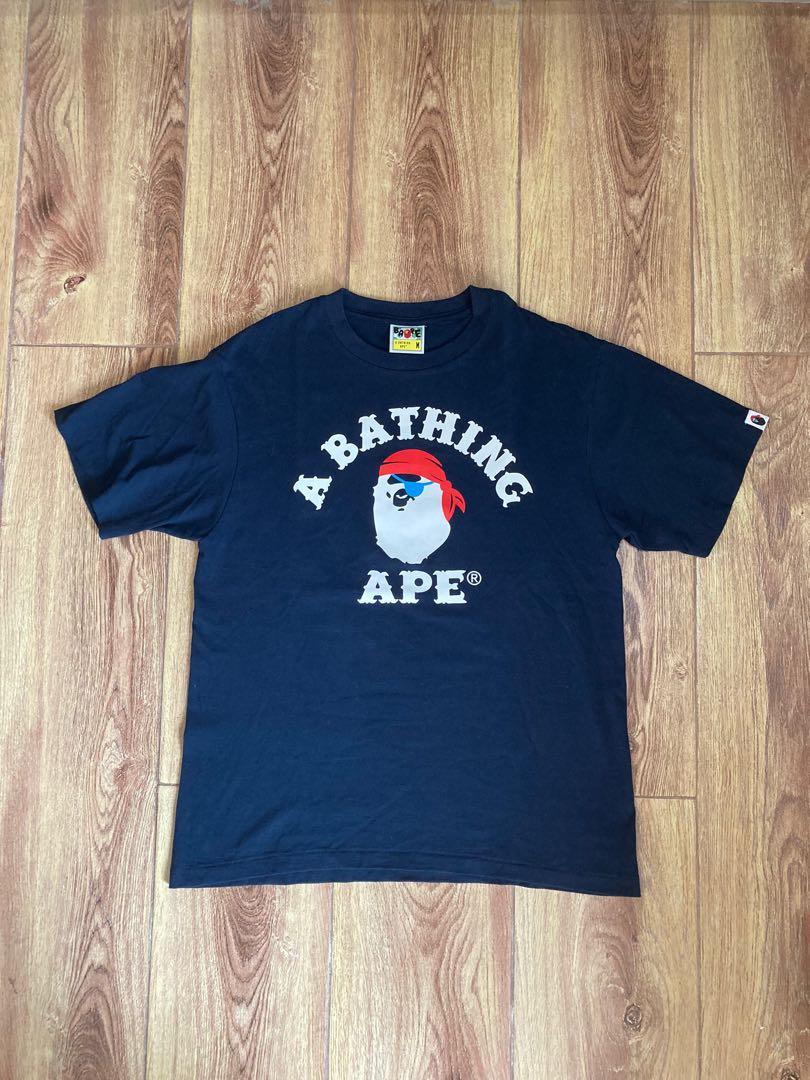 Bape Pirate Tee Navy Blue Men S Fashion Tops Sets Tshirts Polo Shirts On Carousell
