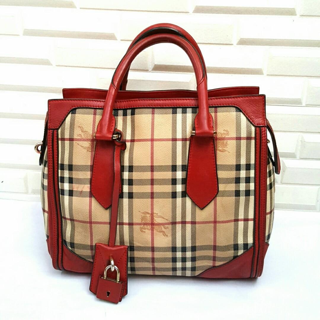 Burberry Leather Handbag, Women's Fashion, Bags & Wallets, Purses & Pouches  on Carousell