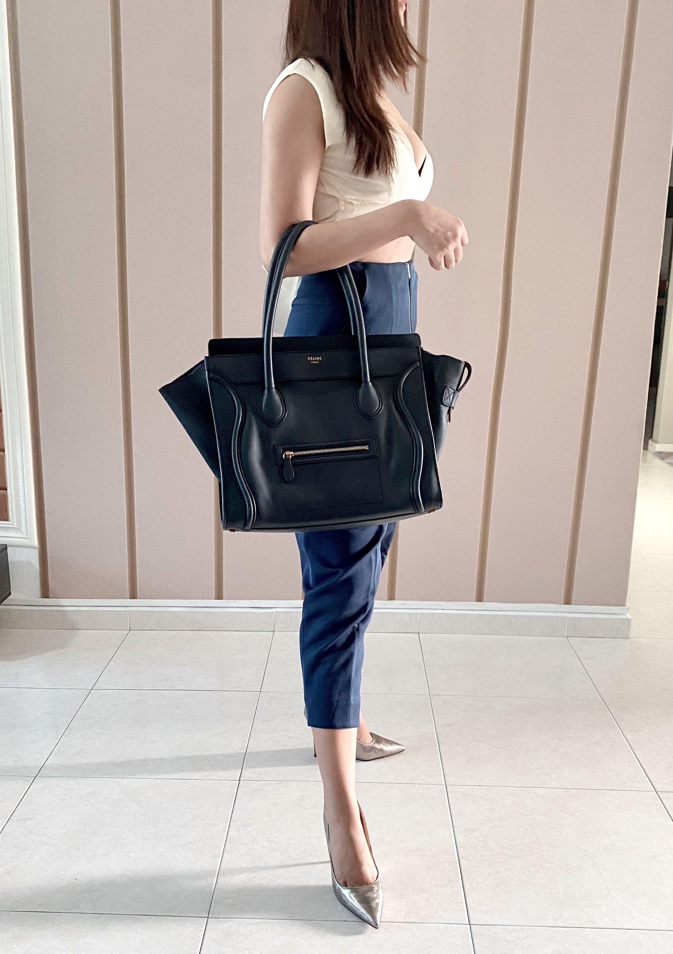 CNY Special Price Only Authentic Celine Luggage Shoulder bag Navy Blue