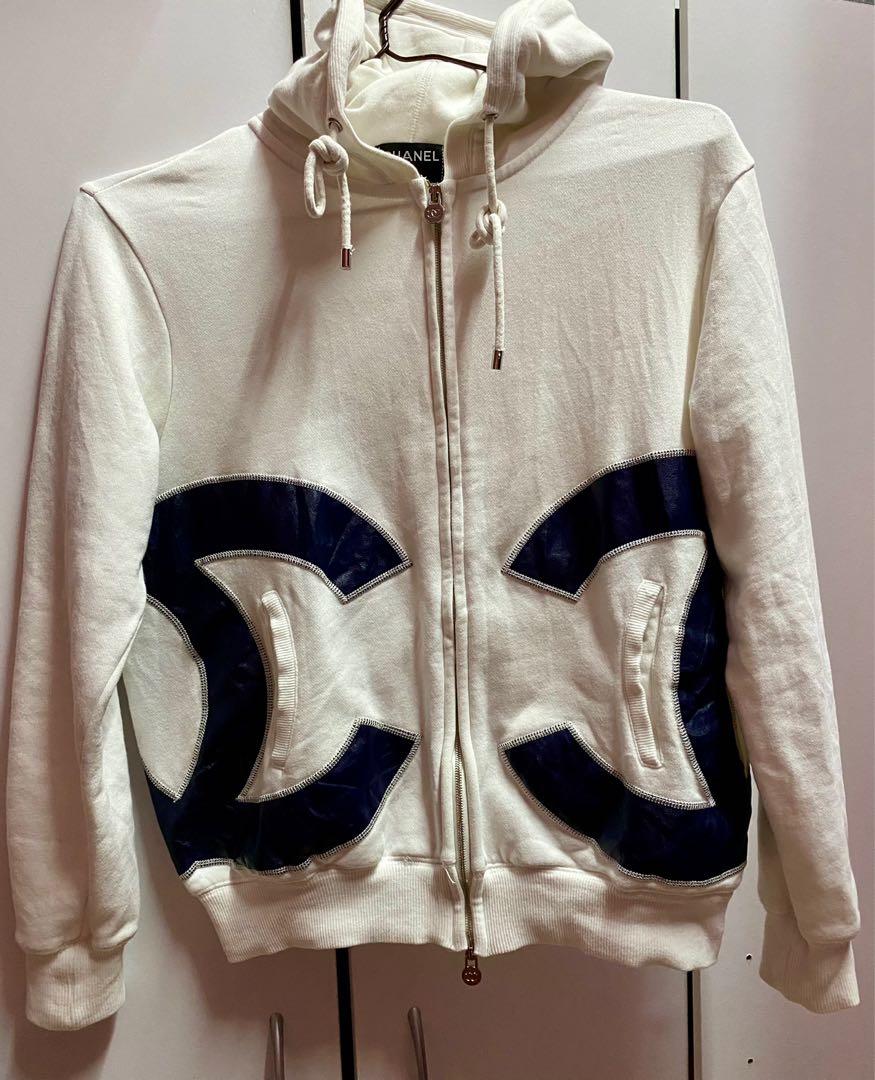 Chanel cc white hoodie, Luxury, Apparel 