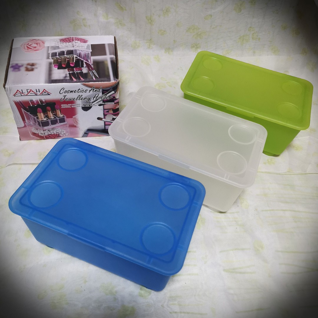 Cosmetics Holder + Ikea Glis Small Plastic Boxes (Set/3), Furniture
