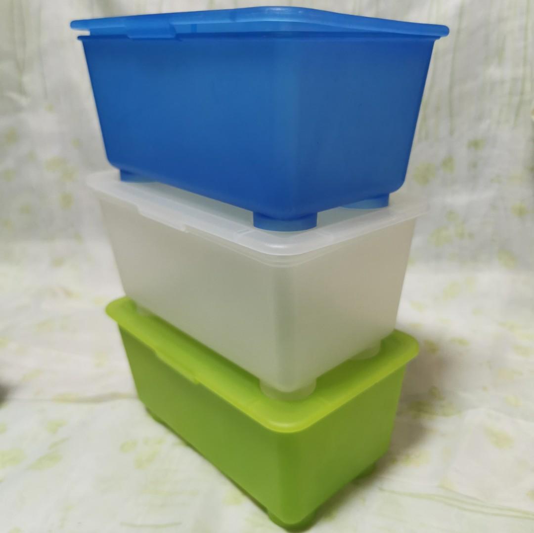 Cosmetics Holder + Ikea Glis Small Plastic Boxes (Set/3), Furniture