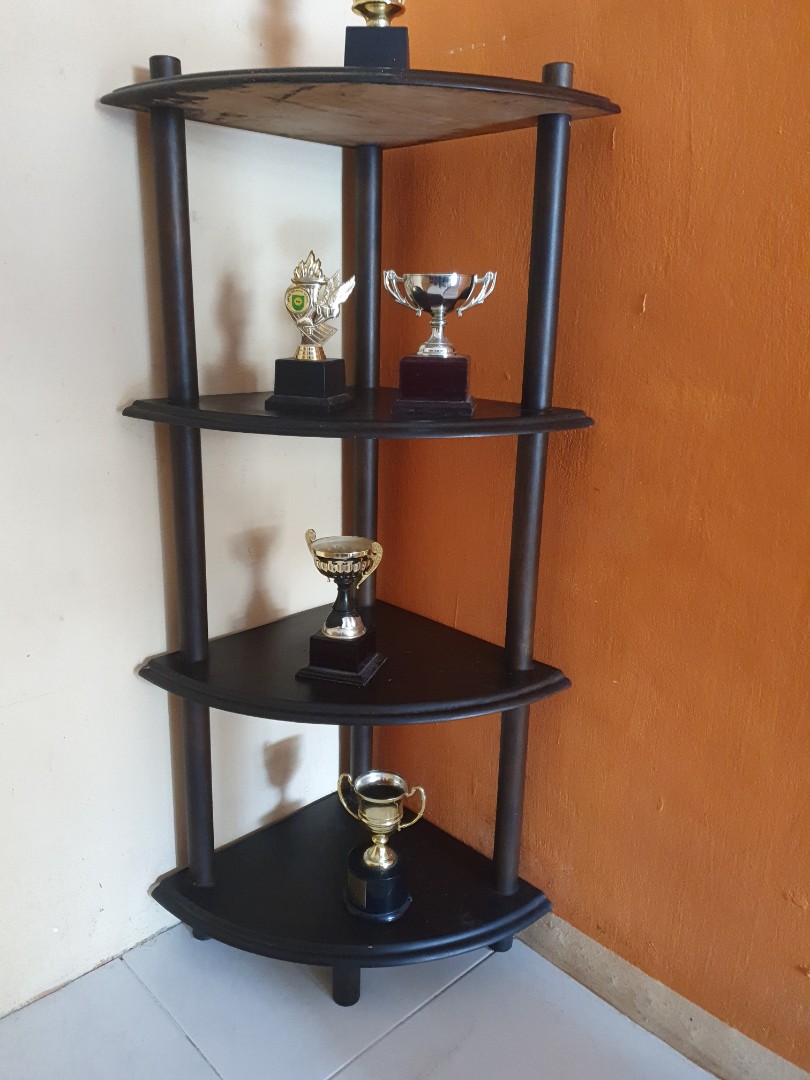 Dark Wood Corner shelf, Furniture & Home Living, Furniture, Shelves