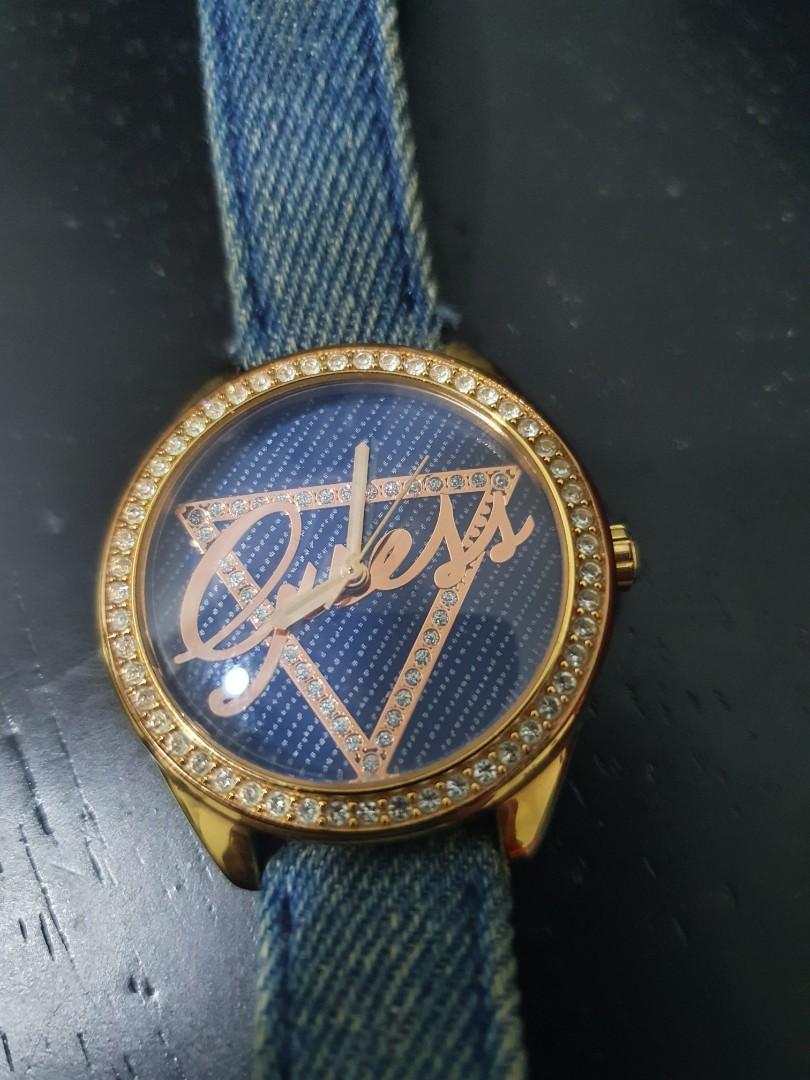 Guess watch clearance denim strap