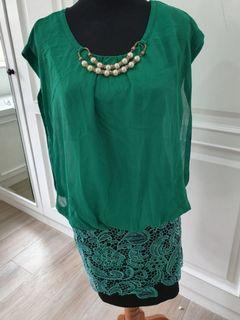 Dress Bangkok Brukat warna Hijau