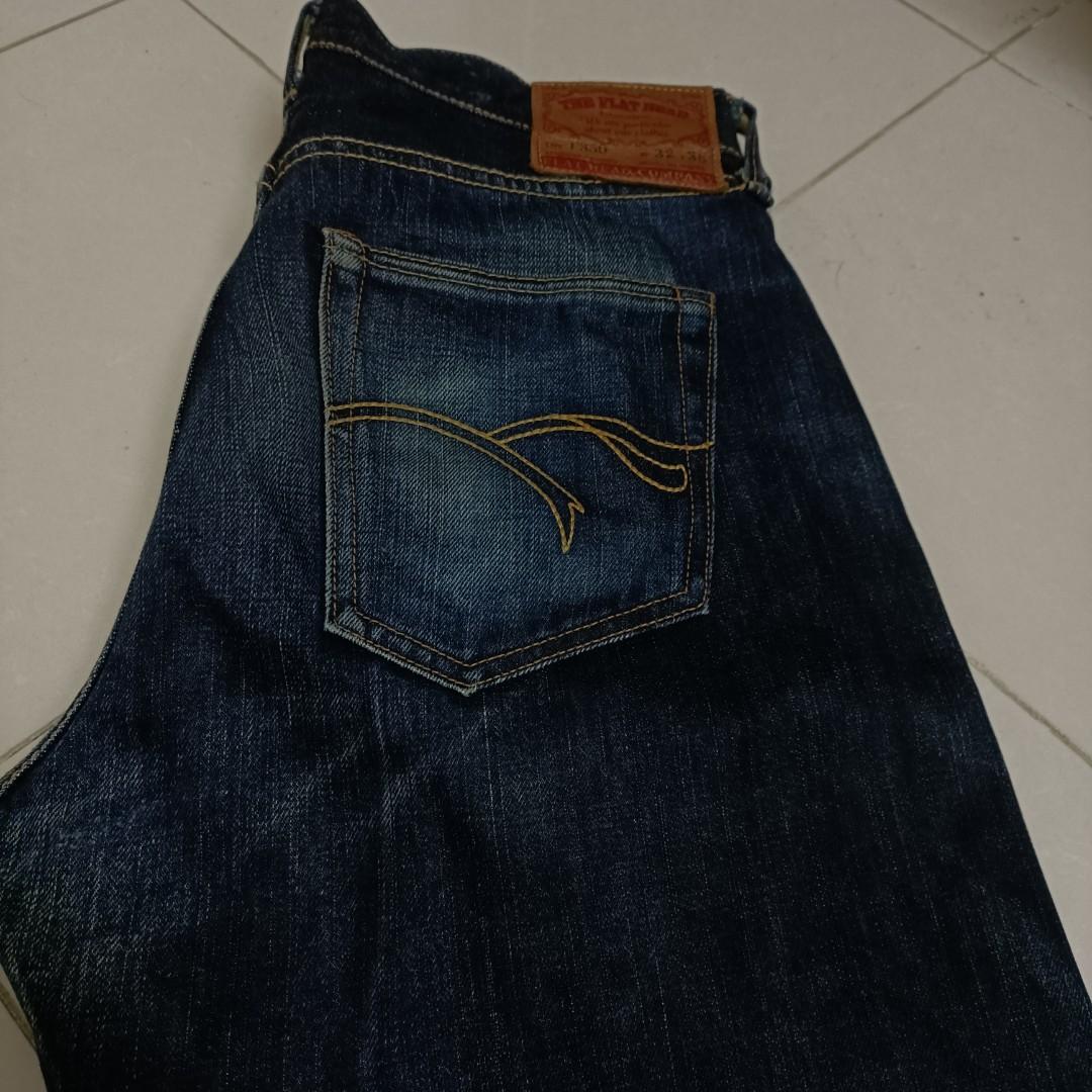 日版日製Flathead Flat Head 男洗水牛仔褲washed denim jeans , 男裝