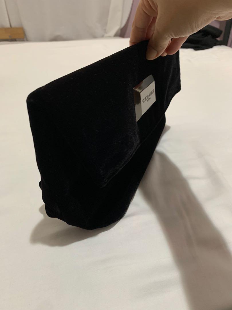 Giorgio armani velvet clutch new arrivals bag