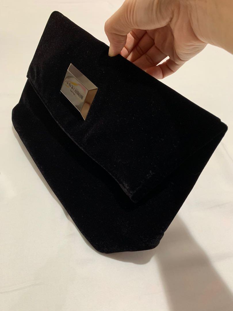 Giorgio armani velvet clutch bag discount