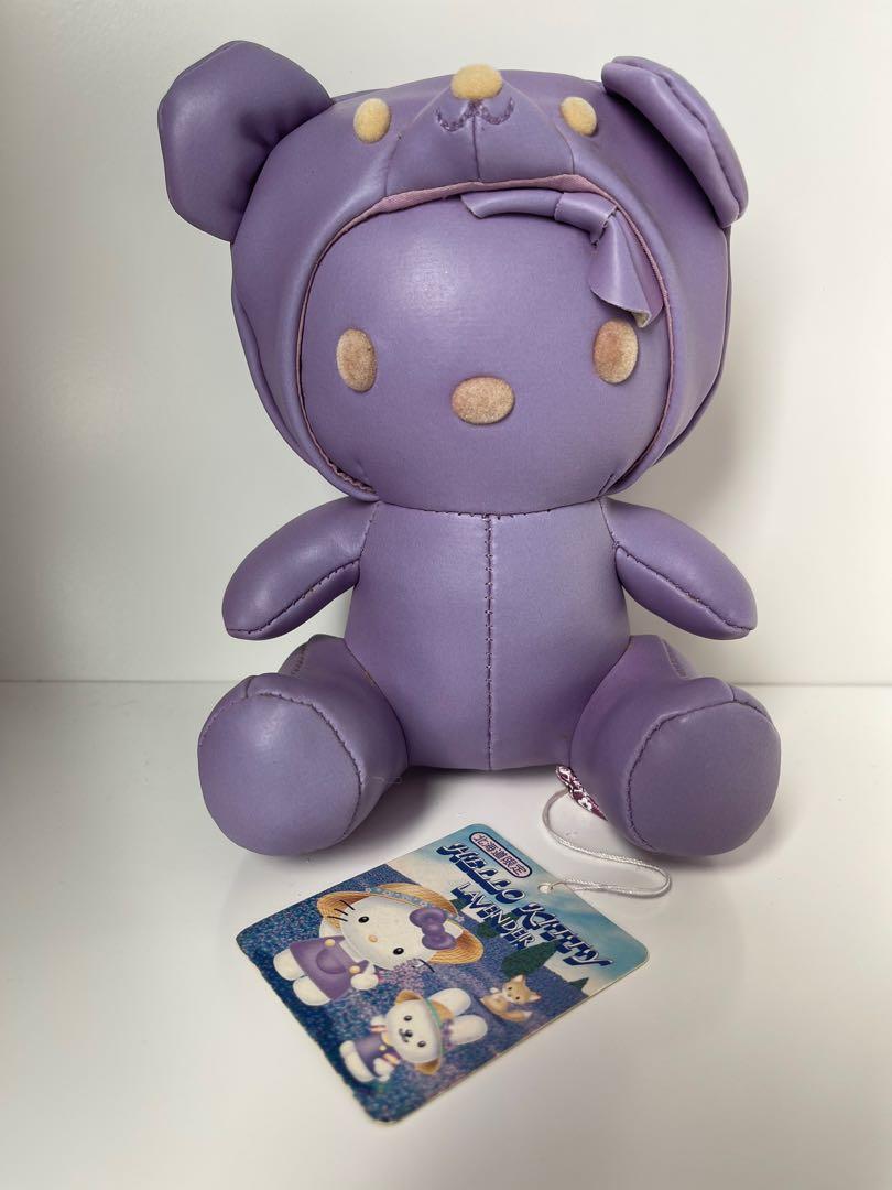 絕版罕見北海道限定皮製紫色扮熊仔Hello Kitty, 興趣及遊戲, 玩具 