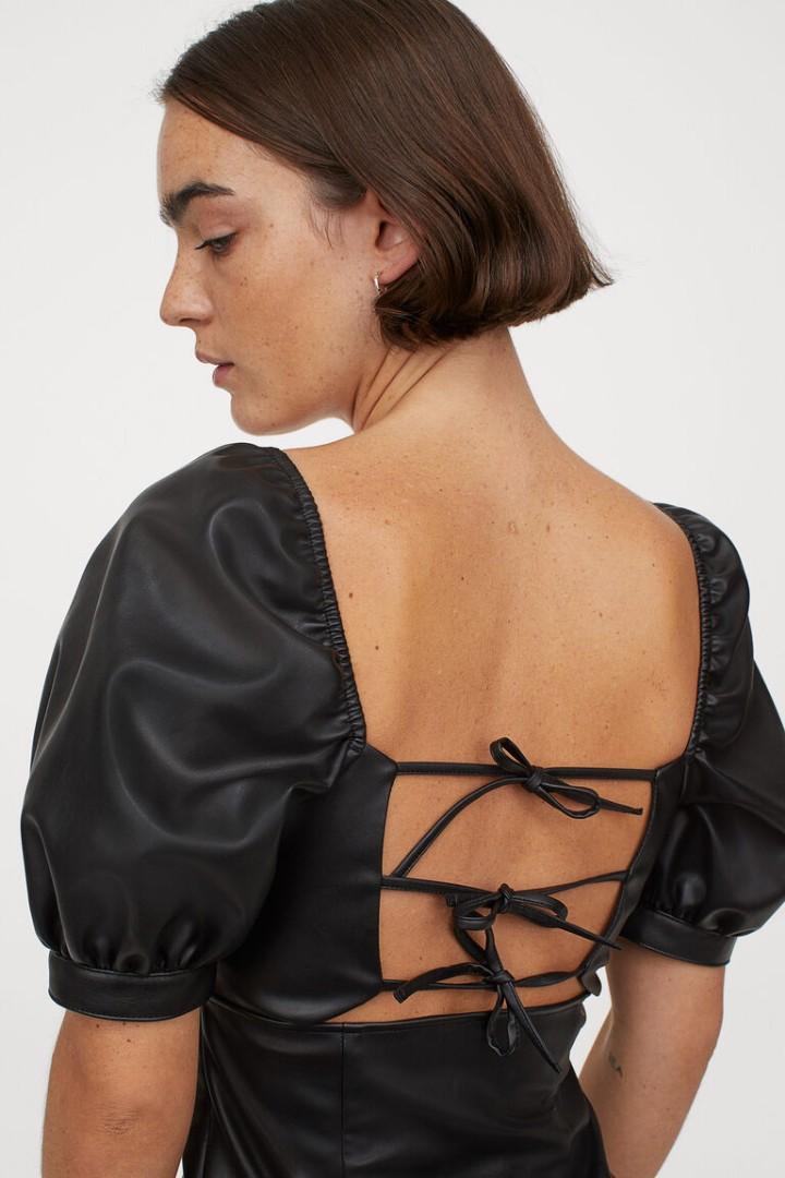 H&m black outlet leather dress