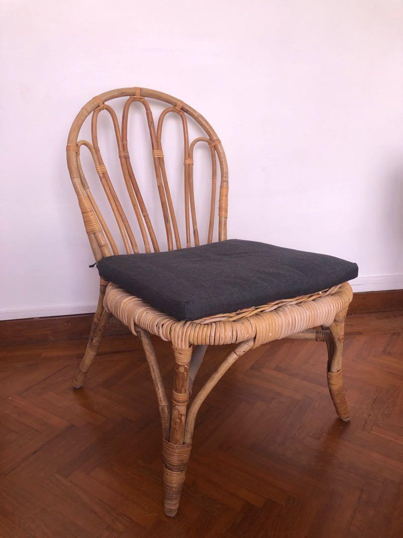 IKEA Jassa Rattan Chair Furniture Home Living Furniture Chairs on Carousell